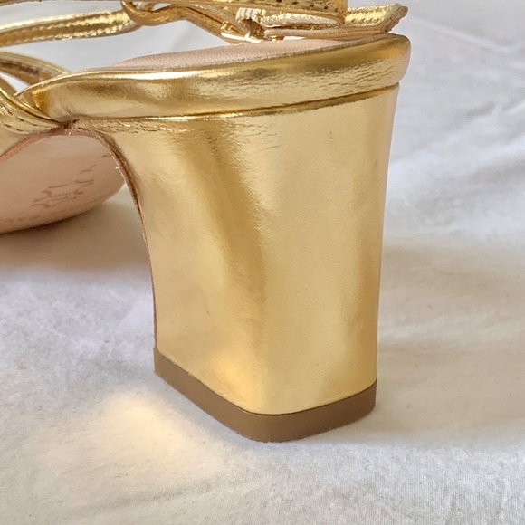 Loeffler Randall Priscilla Leather Heels Gold 7 - Picture 5 of 13